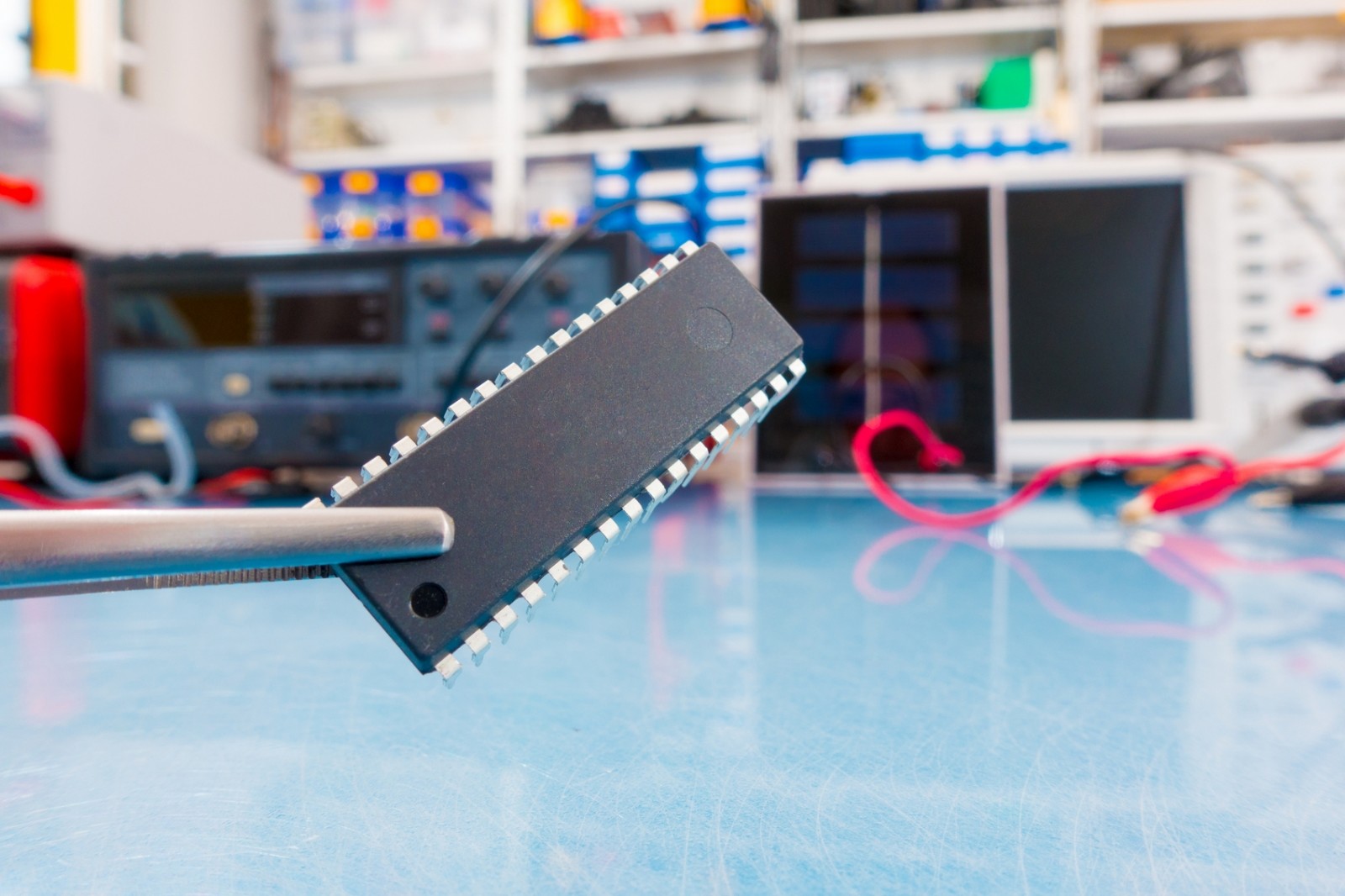 A close up image of a quantum computer's chip